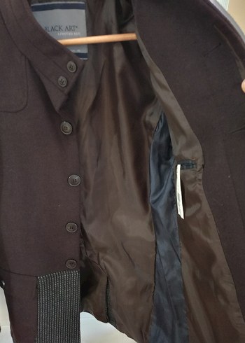 Erkek Kahve Düğmeli Yün Kaban - Görsel 2