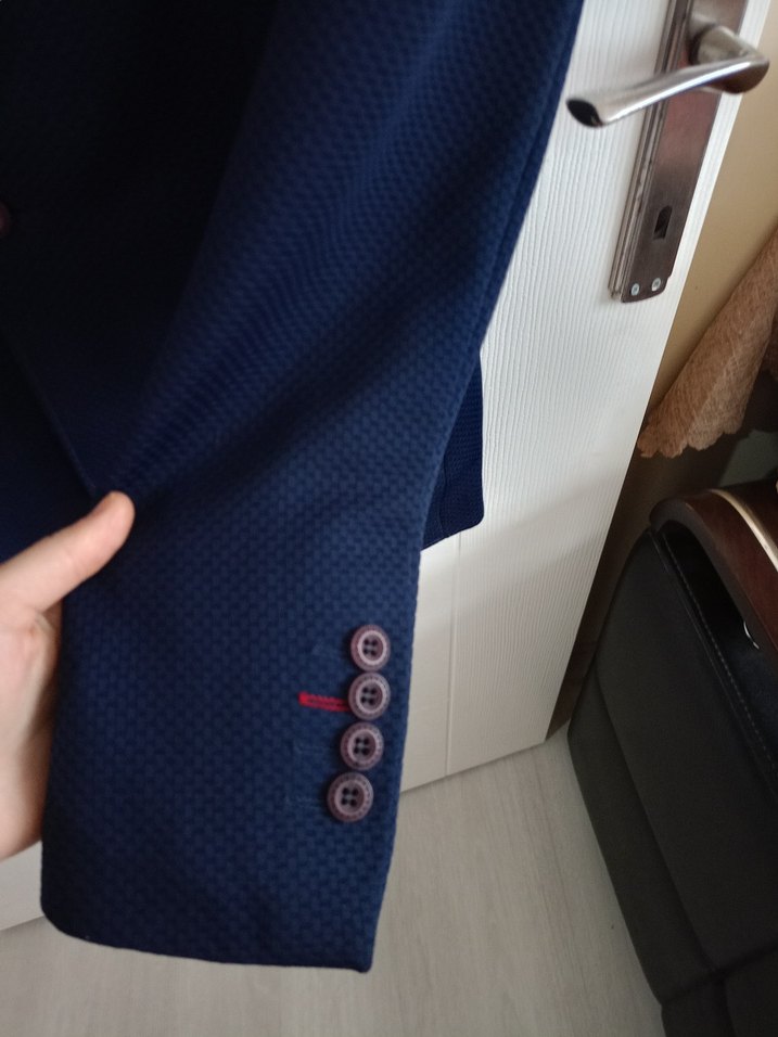 Düğmeli Lacivert Erkek Ceket - Görsel 3