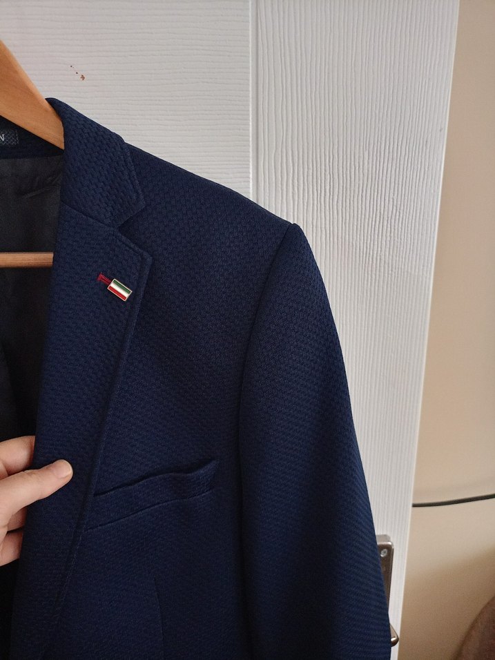 Düğmeli Lacivert Erkek Ceket - Görsel 2