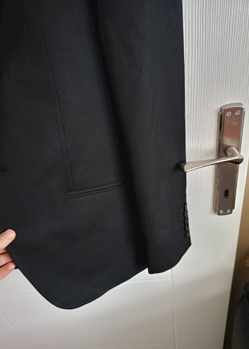Erkek Siyah Düz Kesim Takım Elbise Ceket - Görsel 2