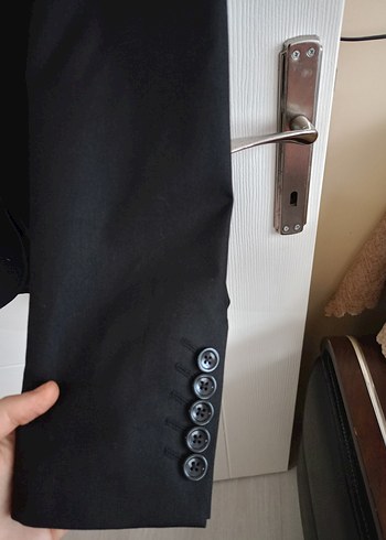 Erkek Siyah Düz Kesim Takım Elbise Ceket - Görsel 4