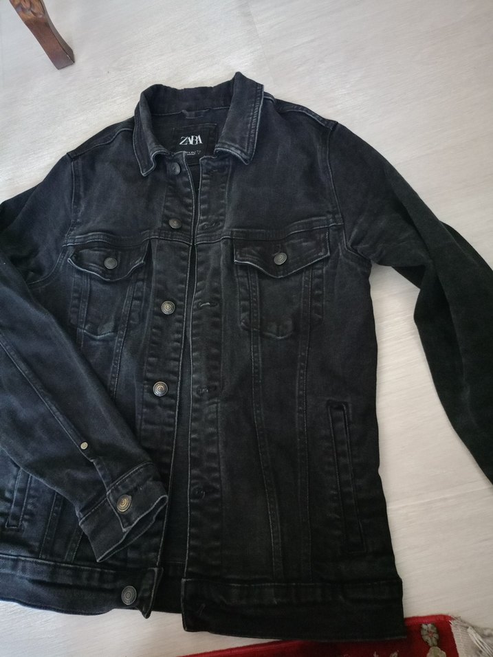 Kadın Siyah Düğmeli Jean Ceket - Görsel 4