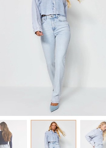 Trendyol & Milla Acik Mavi Yuksek Bel Denim Jean
