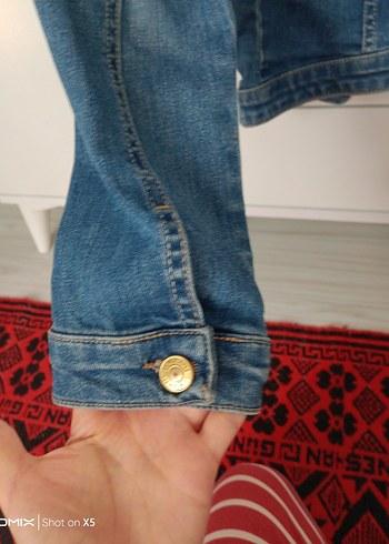 36 Beden Düğmeli Mavi Kadın Denim Ceket