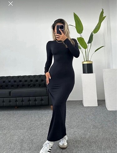 Zara Siyah Uzun Elbise