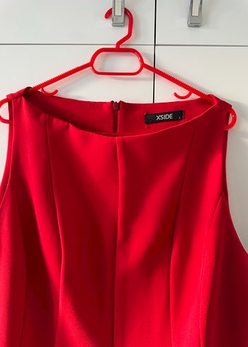 Parlak Kırmızı Mini Drapeli Elbise - Görsel 7