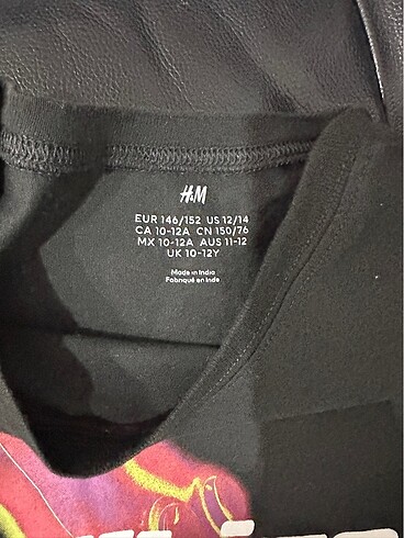 H&M H&M 12-14 yaş siyah tişört