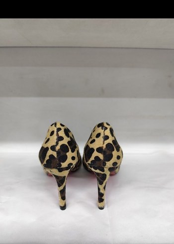 37 Beden kahverengi Renk Kahverengi Leopar Desenli Süet Stiletto
