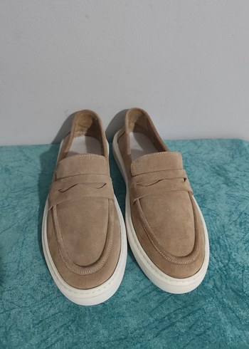 Bej Süet Günlük Loafer Ayakkabı