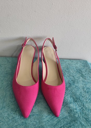 Diğer Pembe Süet Tokalı Stiletto Kadın Ayakkabı