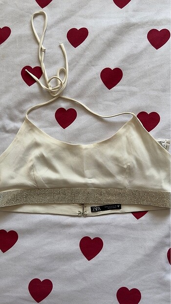 Zara taşlı crop