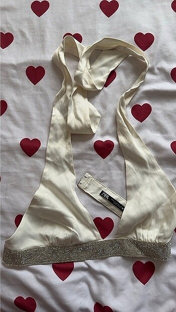 Zara taşlı crop