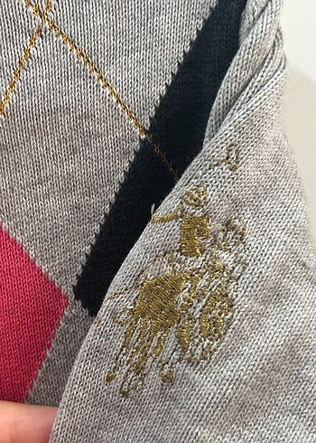 diğer Beden Gri, Uzun Kollu, Desenli Triko Hırka. Polo marka