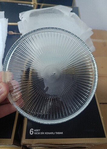 6 ADET CAM TATLI TABAĞI 16 CM