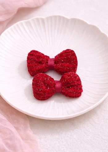 Pastel Renkli Nakışlı Bebek Fiyonk Toka Seti - Görsel 4