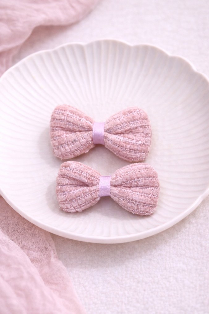 Pastel Renkli Nakışlı Bebek Fiyonk Toka Seti - Görsel 2