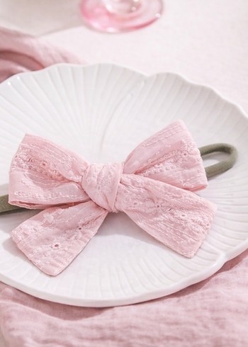 Pembe Fiyonk Detaylı Çocuk Saç Bandı - Görsel 4