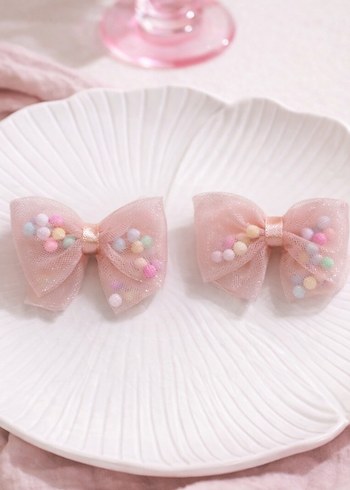 Bej Dantel Nakışlı Çocuk Toka - Görsel 2