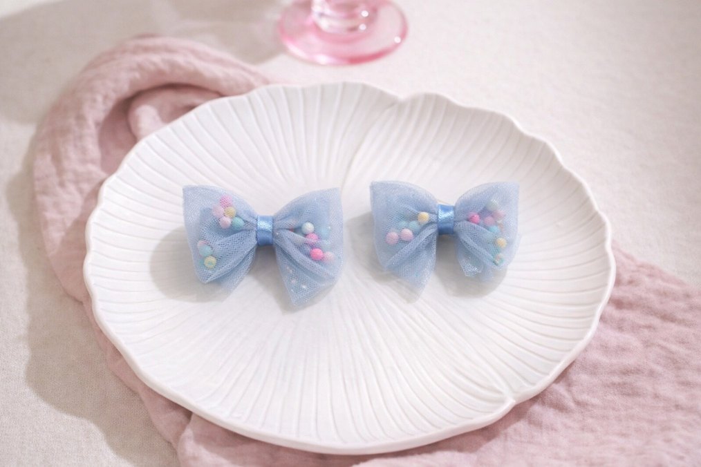 Bej Dantel Nakışlı Çocuk Toka - Görsel 3