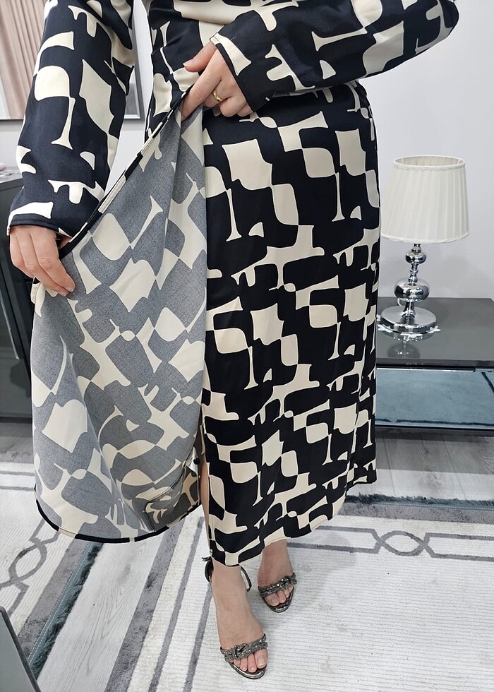 Mango Saten elbise - Görsel 5