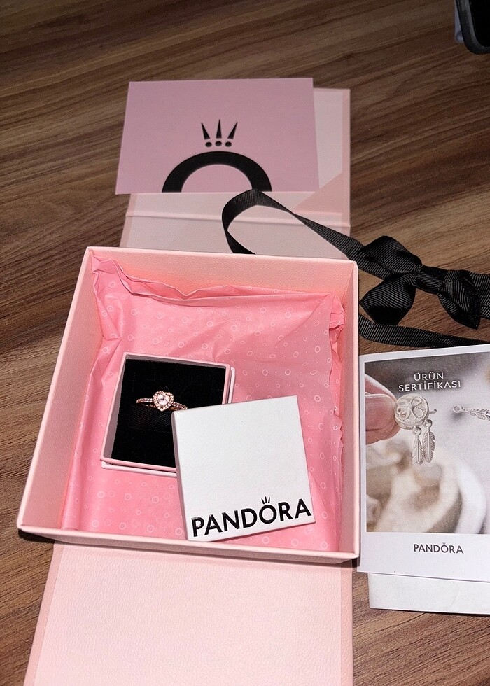 PANDORA Işıltılı Yüksek Kalp Taşlı Yüzük - Görsel 5