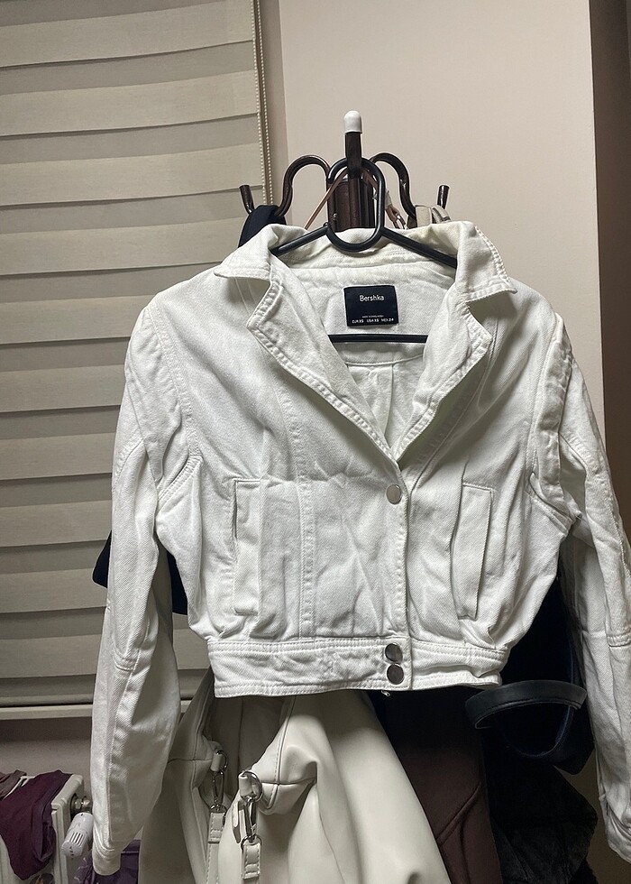 BERSHKA BEYAZ KOT CEKET - Görsel 2