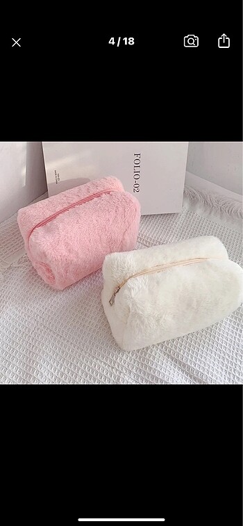 Peluş makyaj çantası