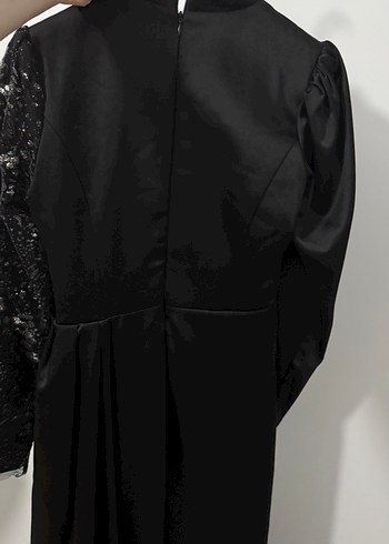 38 Beden siyah Renk Uzun Kollu Siyah Gotik Kadın Abiye Elbise