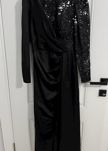 38 Beden Uzun Kollu Siyah Gotik Kadın Abiye Elbise