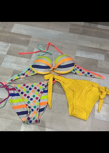 Renkli Bağlamalı Mini Bikini Seti