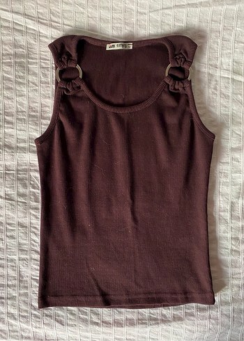 American Vintage Vintage y2k mürdüm gümüş detaylı bluz
