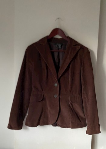 s Beden Vintage kahverengi kadife blazer