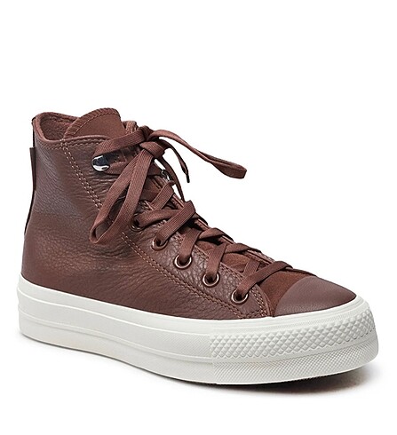 Converse lifestyle deri kahverengi su geçirmez ayakkabı