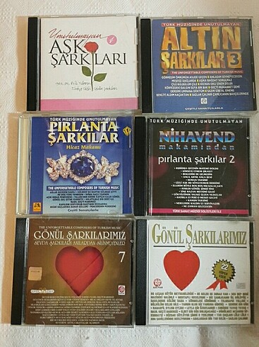 Karışık türk sanat müziği seçme eserleri CD lotu 6 adet