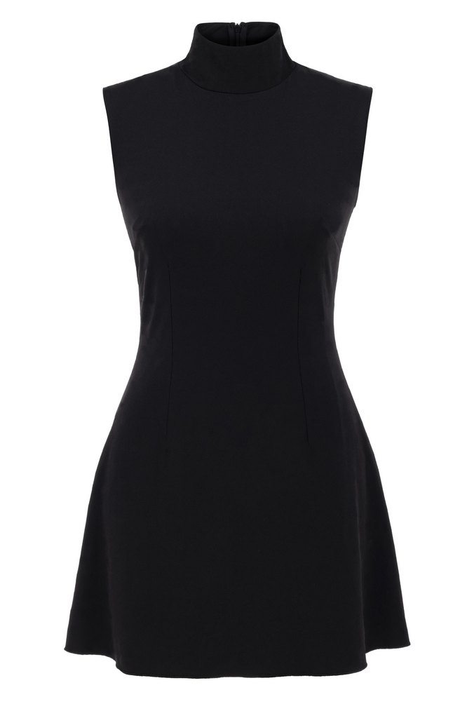 Khéla Siyah Kolsuz Midi Elbise - Görsel 2