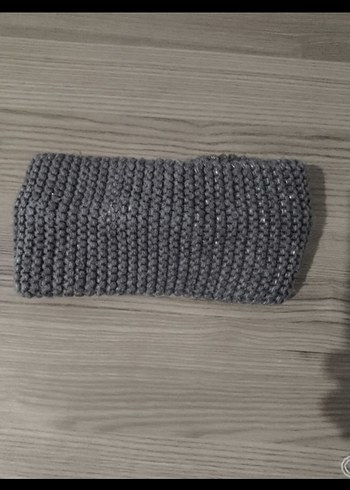 Gri Örgü Kadın Saç Bandı - Görsel 2