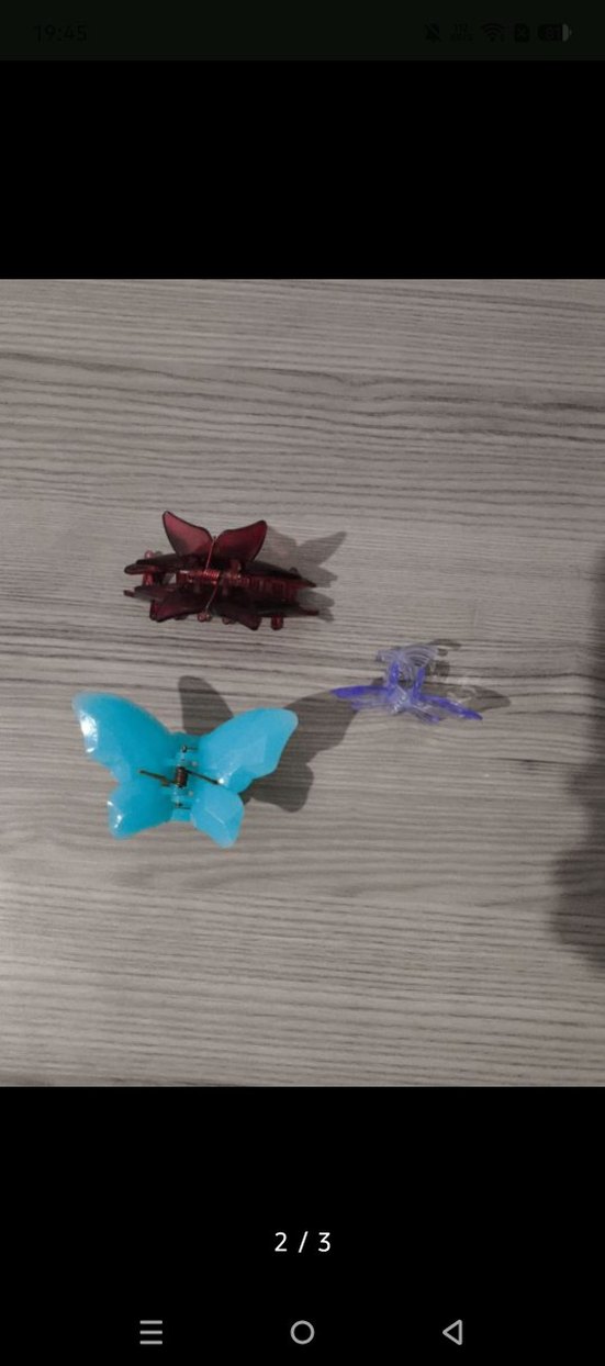 Renkli Plastik Fiyonk ve Kelebek Saç Tokaları - Görsel 2