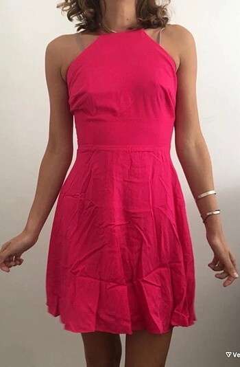 Bershka pembe elbise