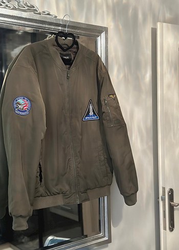Gri Fermuarlı Street Bomber Ceket - Görsel 7