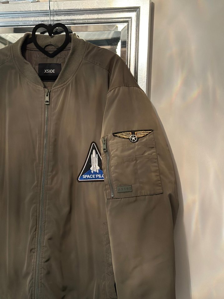 Gri Fermuarlı Street Bomber Ceket - Görsel 4