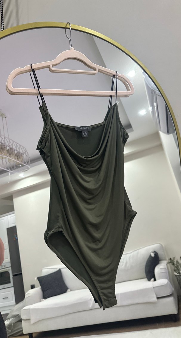 Askılı Haki Bodysuit - Görsel 4