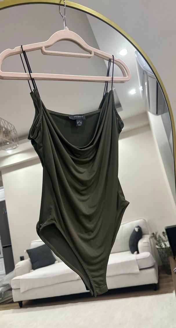 Askılı Haki Bodysuit - Görsel 2