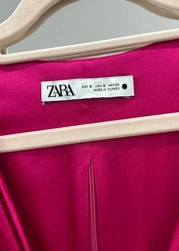 Pembe Degaje Yaka Saten Bluz - Görsel 3