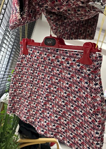 Bordo Örme Alt Üst Takım Büstiyer ve Mini Etek - Görsel 2