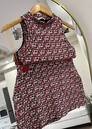 Bordo Örme Alt Üst Takım Büstiyer ve Mini Etek - Görsel 3