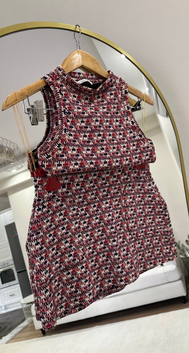 Bordo Örme Alt Üst Takım Büstiyer ve Mini Etek - Görsel 3