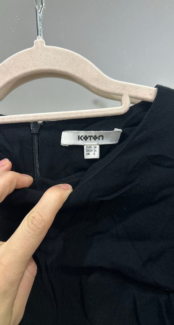 Uzun Kollu Siyah Mini Elbise - Görsel 3