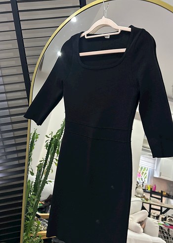 Siyah Kadın Midi Triko Elbise - Görsel 4