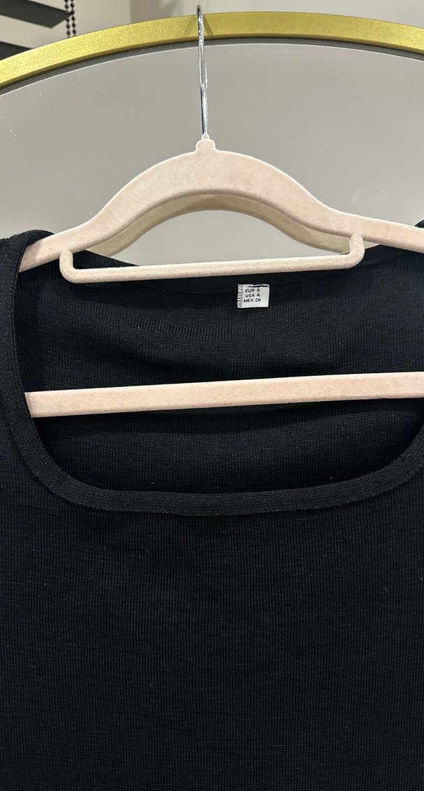 Siyah Kadın Midi Triko Elbise - Görsel 5