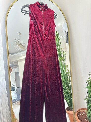 Diğer Kadife bordo tulum